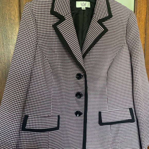 Le Suit jacket blazer in houndstooth/plaid pattern in pink black, white - Picture 3 of 3
